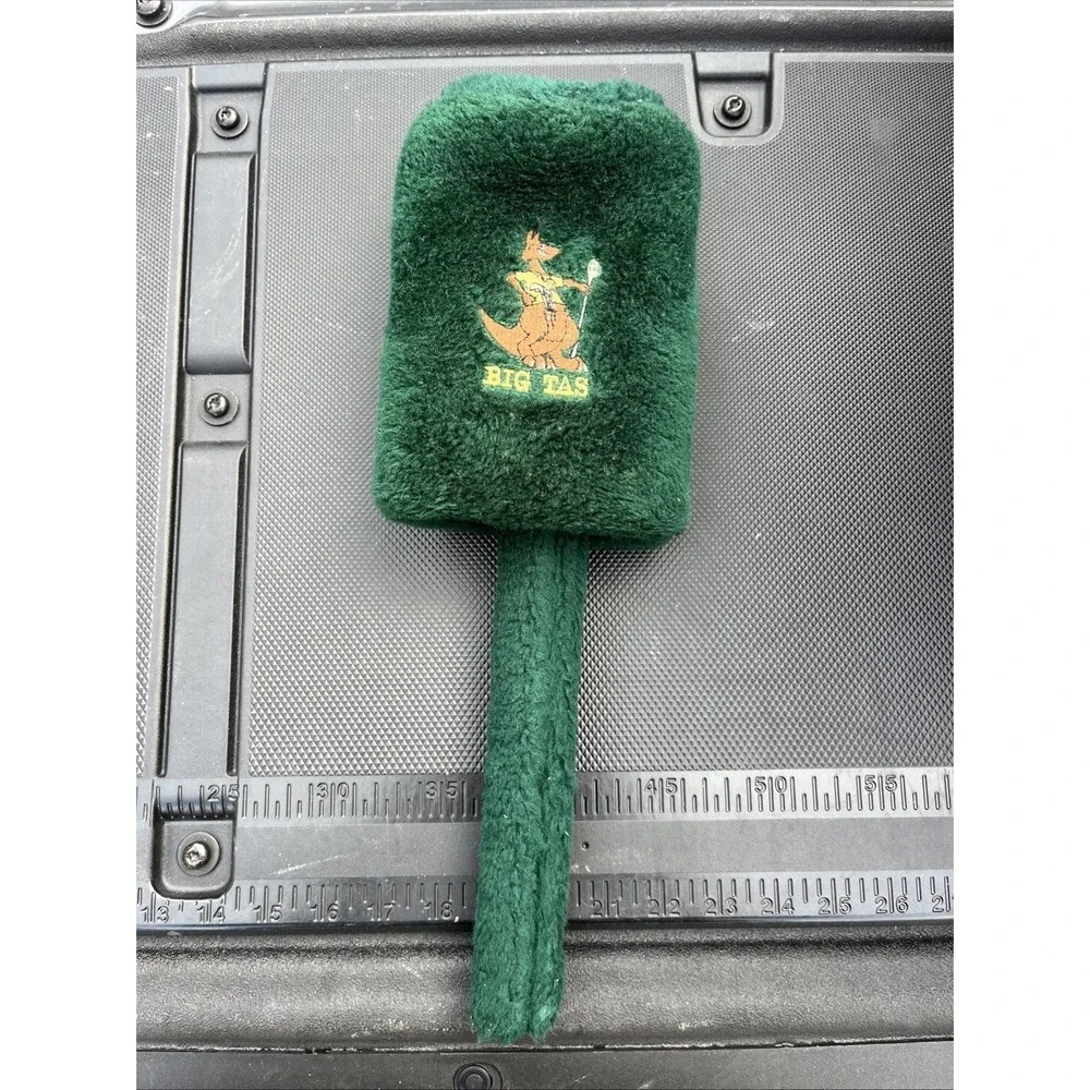 Vintage Big Tas Plush Green Kangaroo head cover 1 Wood Iron
